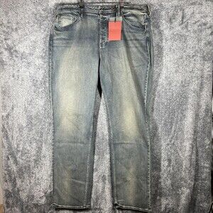 Vayder Marco Straight Jeans Mens 38 Med Wash Blue Stretch Denim Button Fly USA
